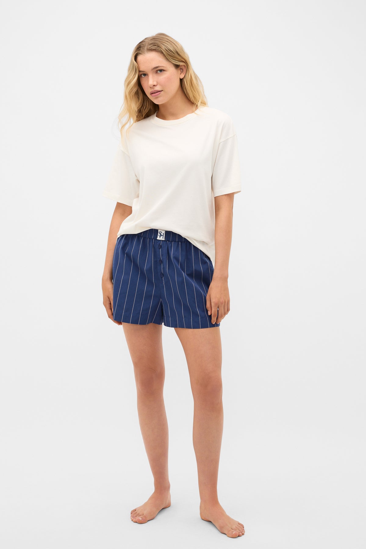 T-Shirt and Stripe Short PJ Set
