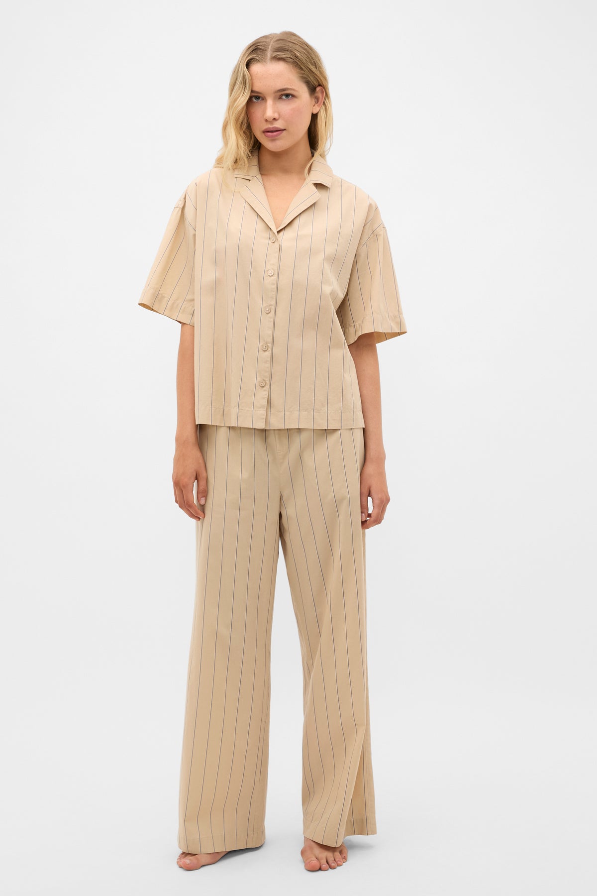 Stripe Shirt and Pant PJ Set