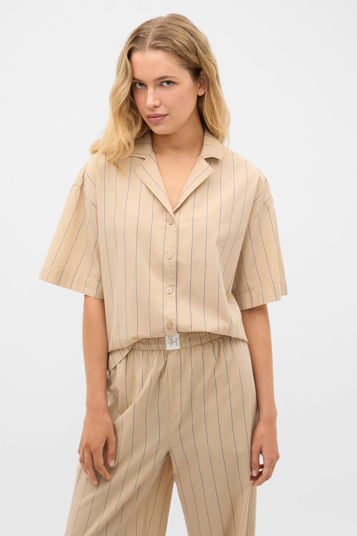 Stripe Shirt and Pant PJ Set