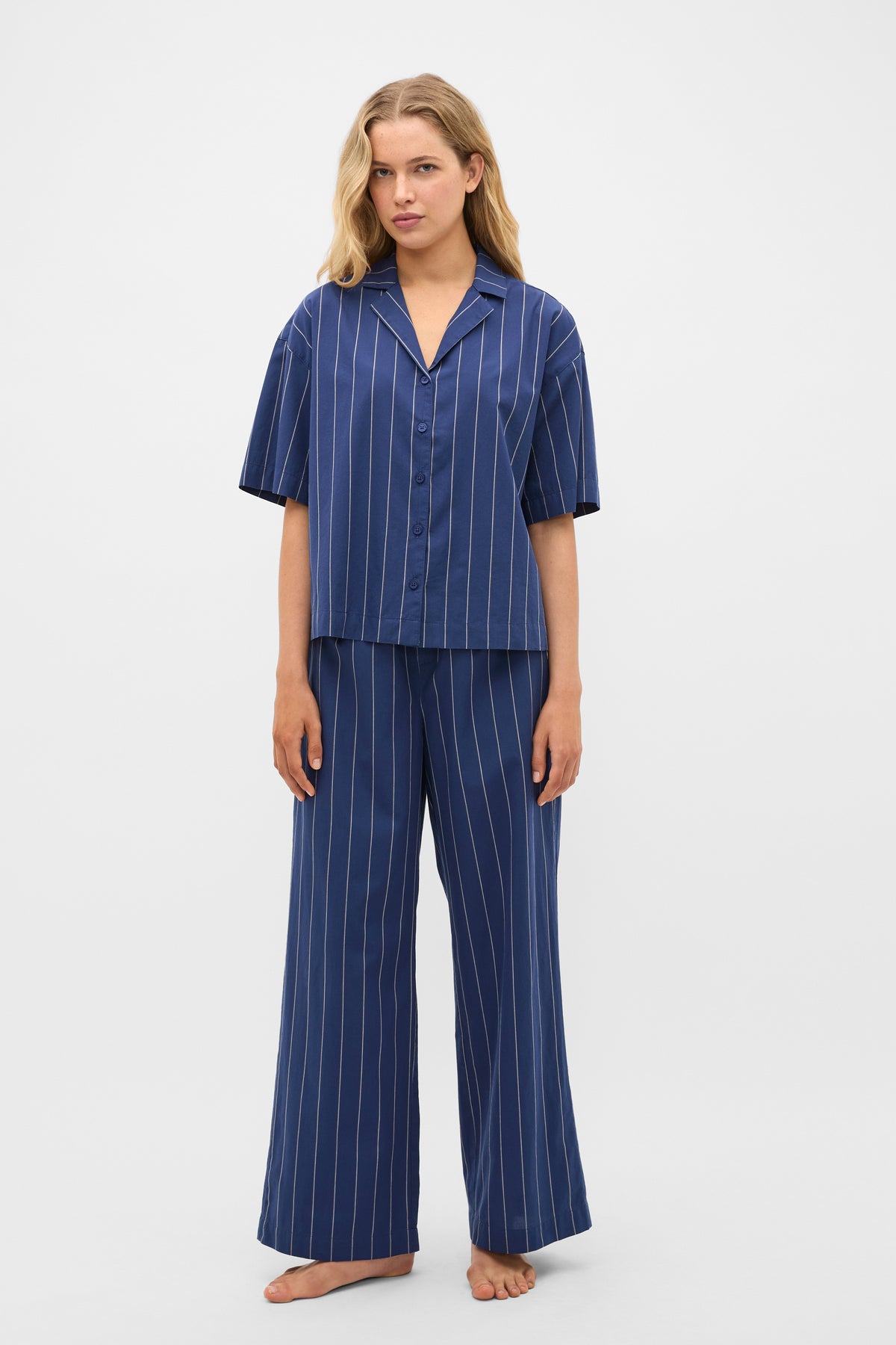 Stripe Shirt and Pant PJ Set