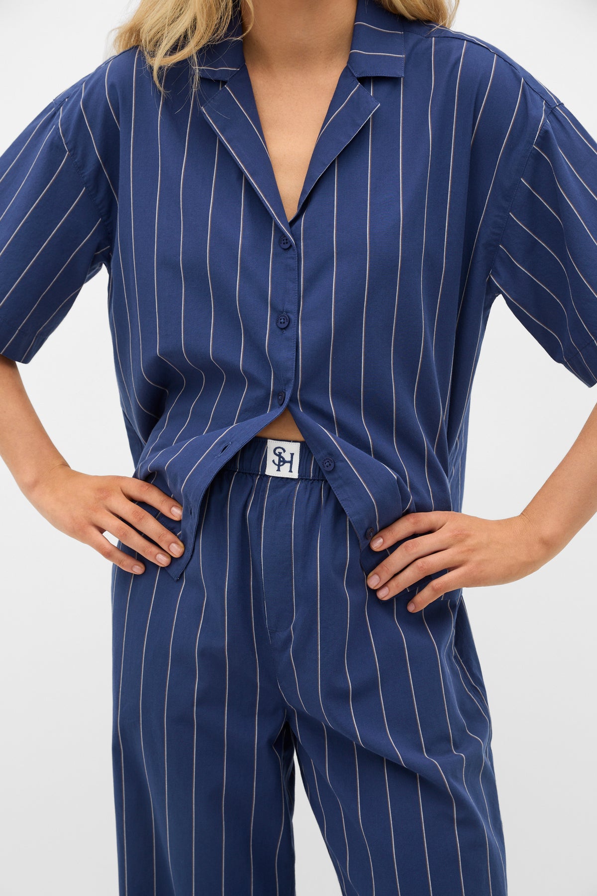 Stripe Shirt and Pant PJ Set