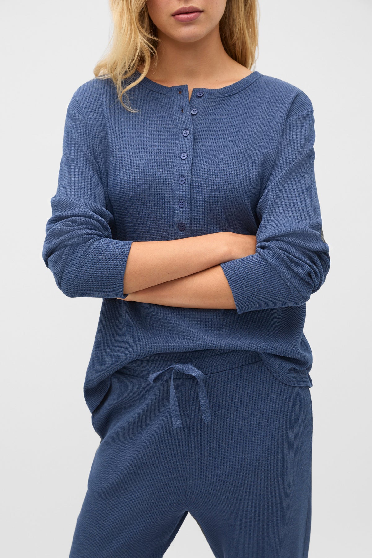 Waffle Top and Pant PJ Set