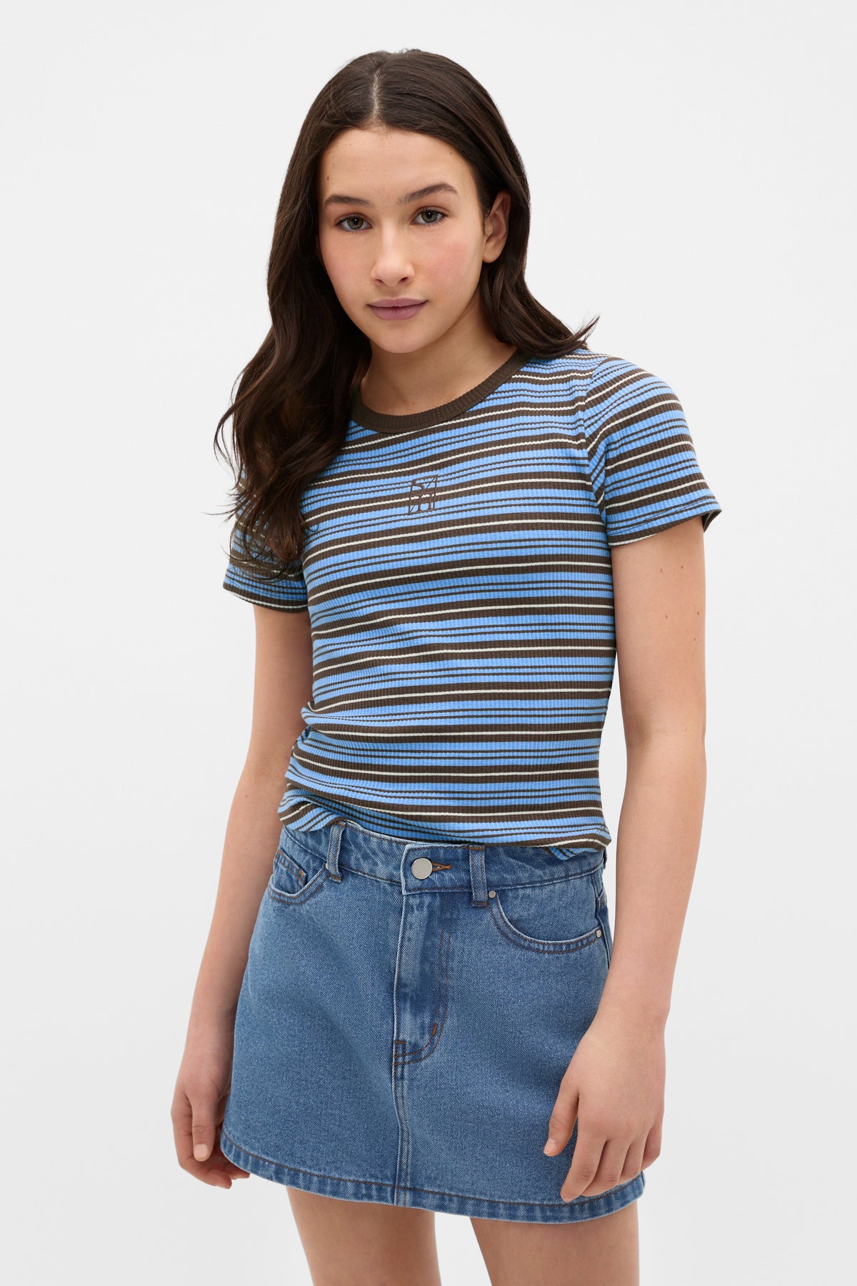 Stripe Logo Rib Tee