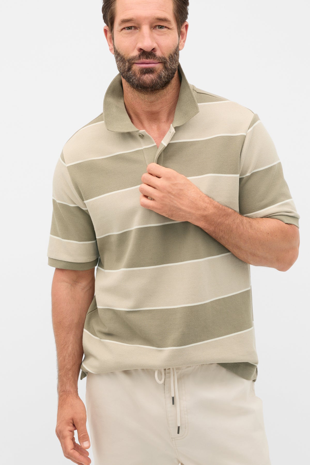 Stripe Pique Polo