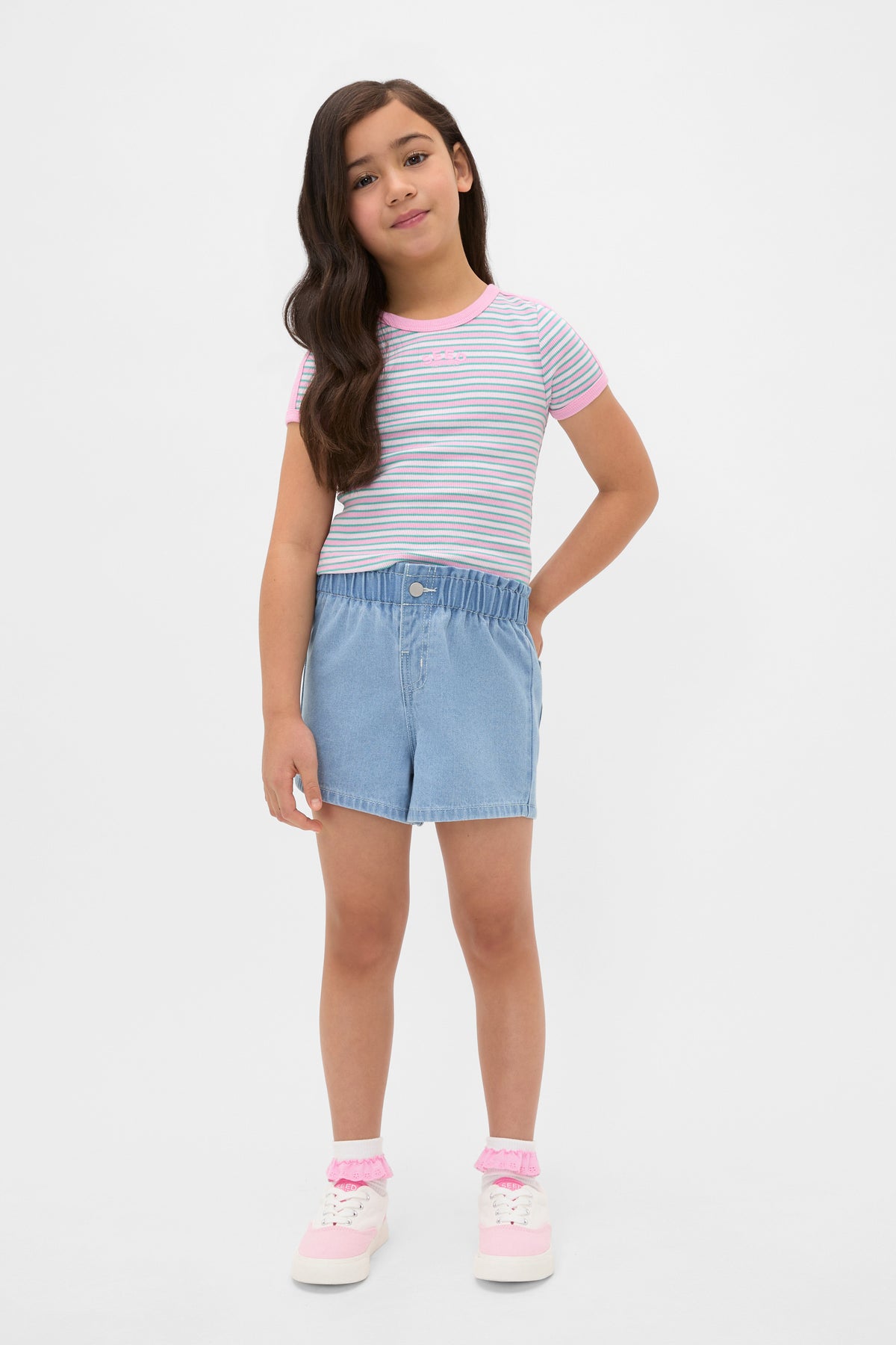 Stripe Logo Rib Tee