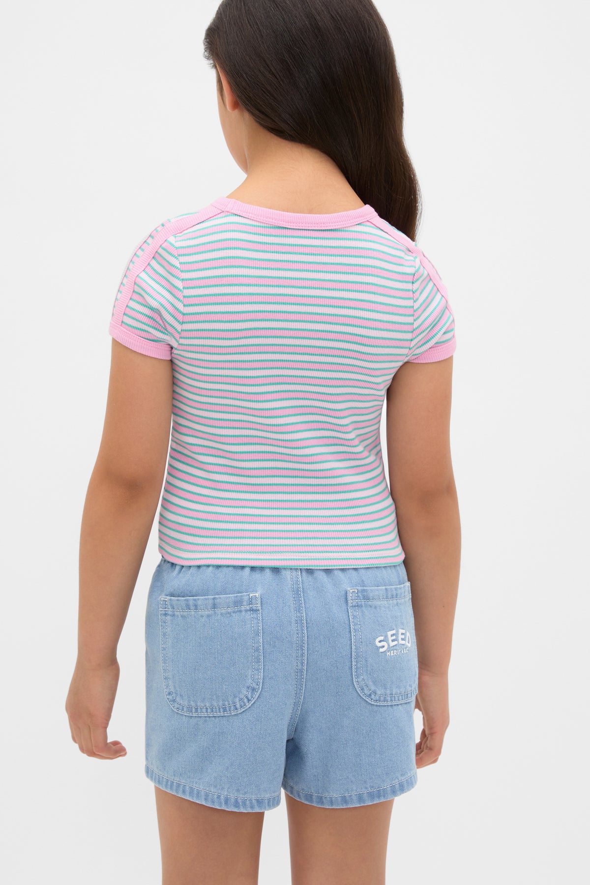 Stripe Logo Rib Tee