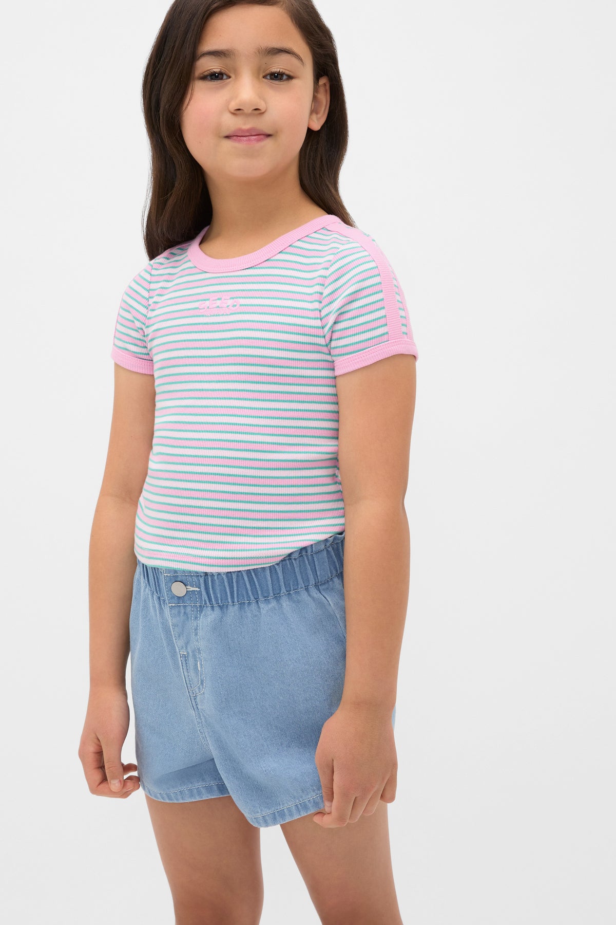 Stripe Logo Rib Tee