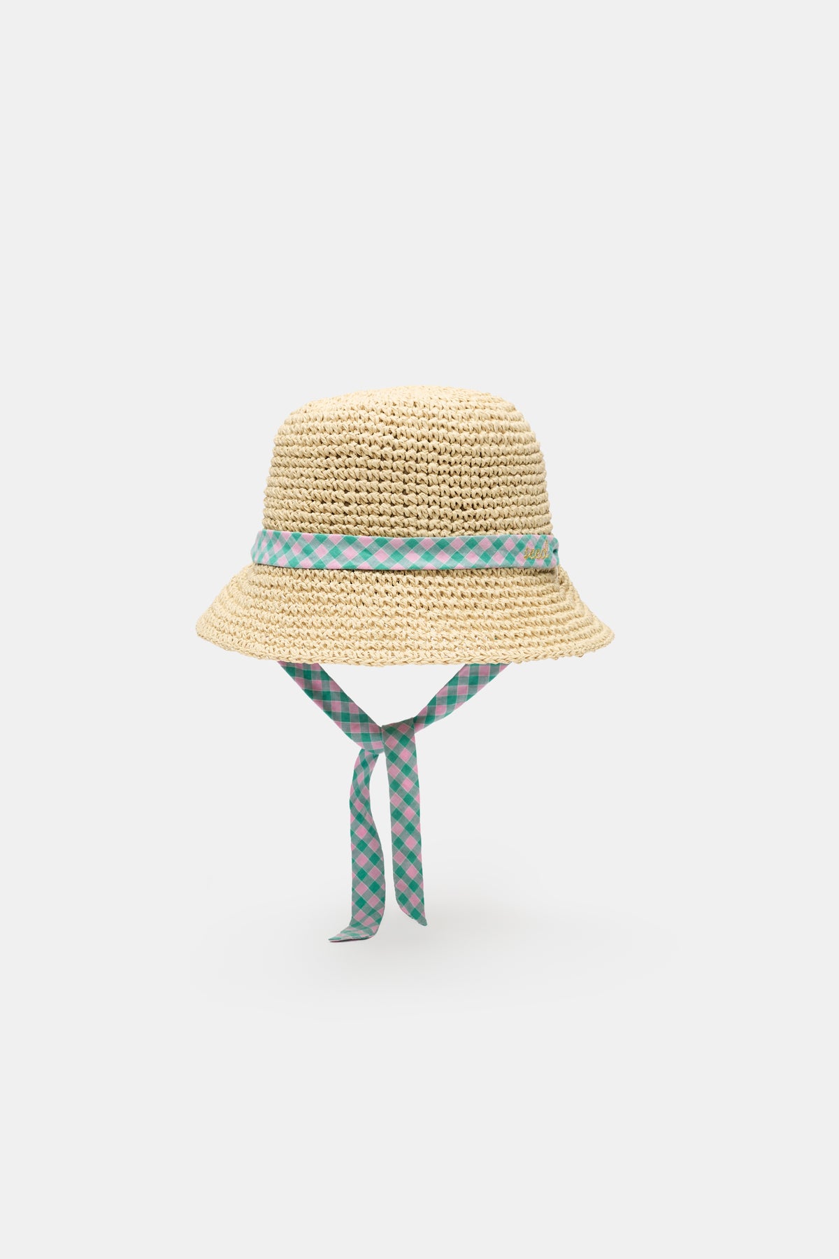 Gingham Straw Hat