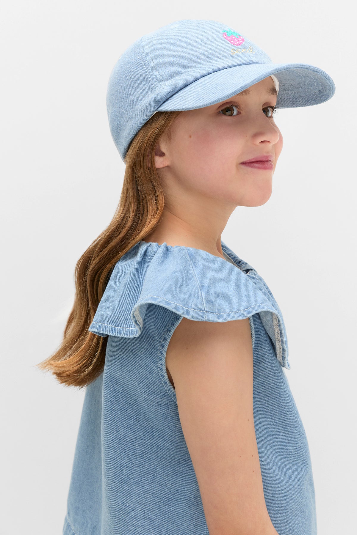 Strawberry Denim Cap