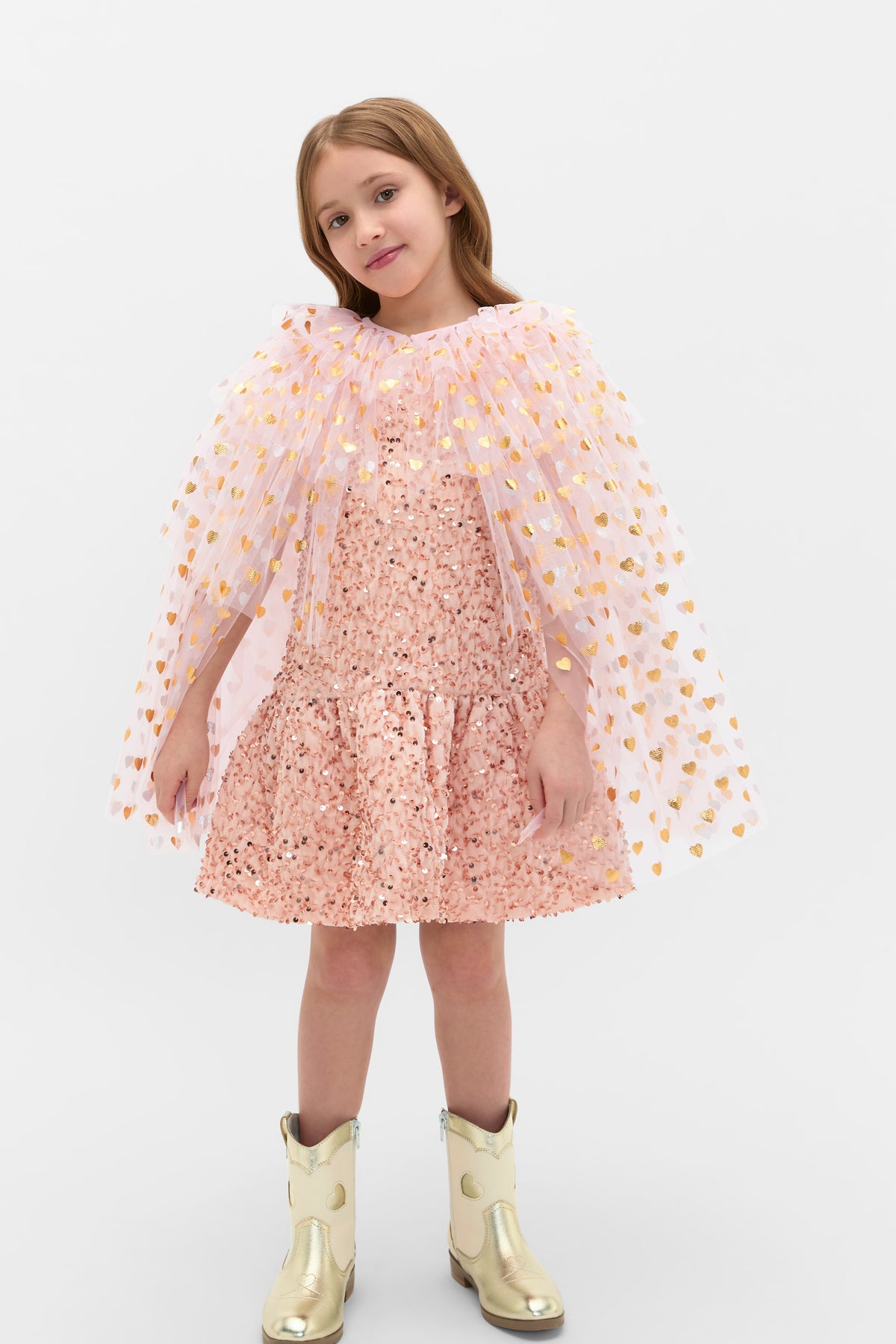 Heart Layered Tulle Cape