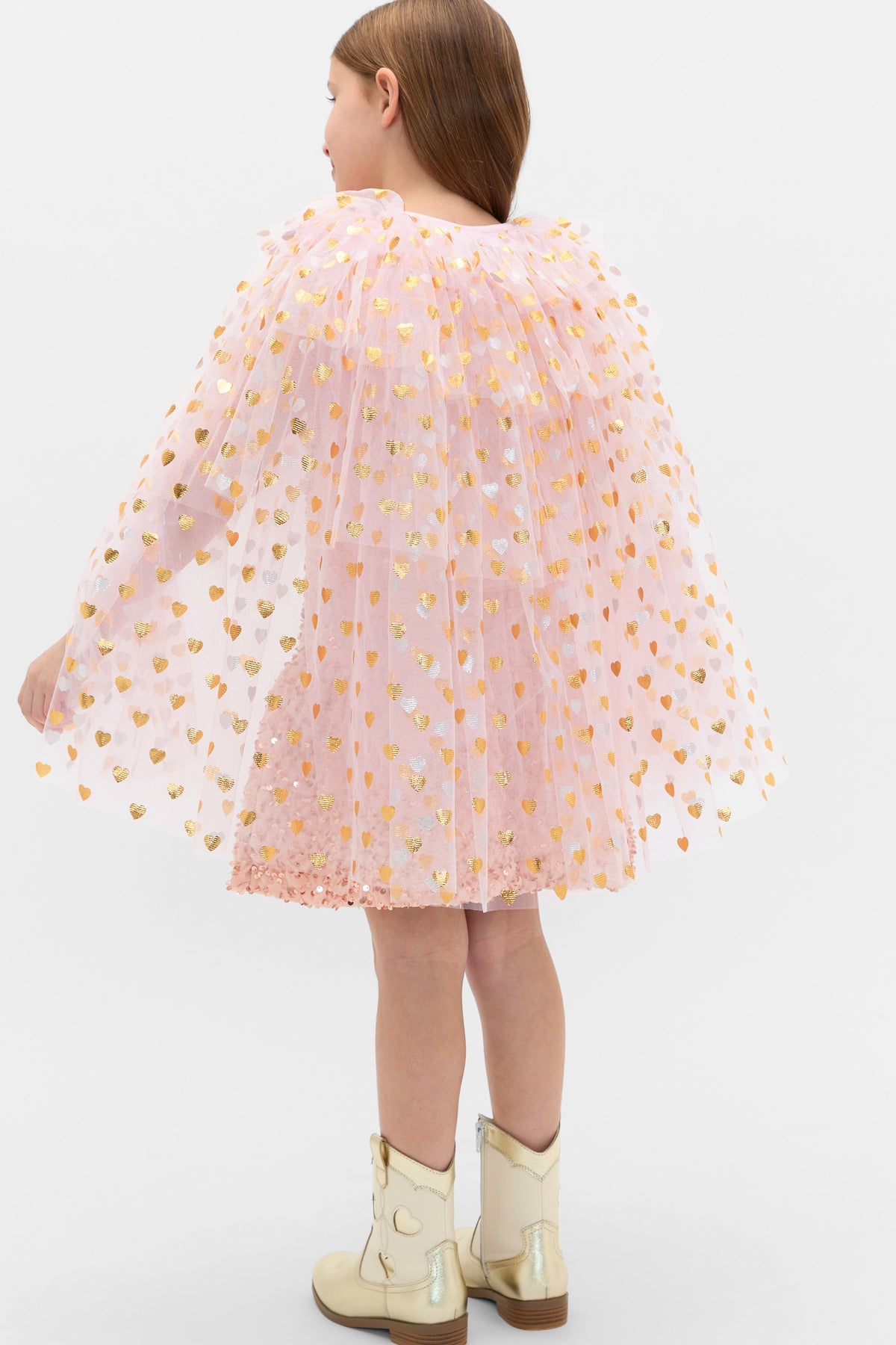 Heart Layered Tulle Cape