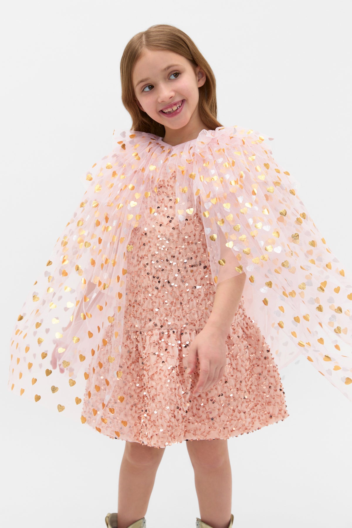 Heart Layered Tulle Cape