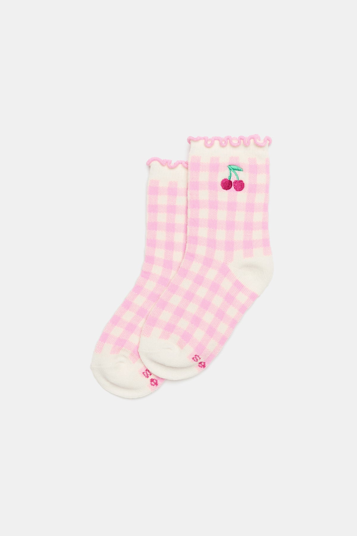 Cherry Gingham Sock