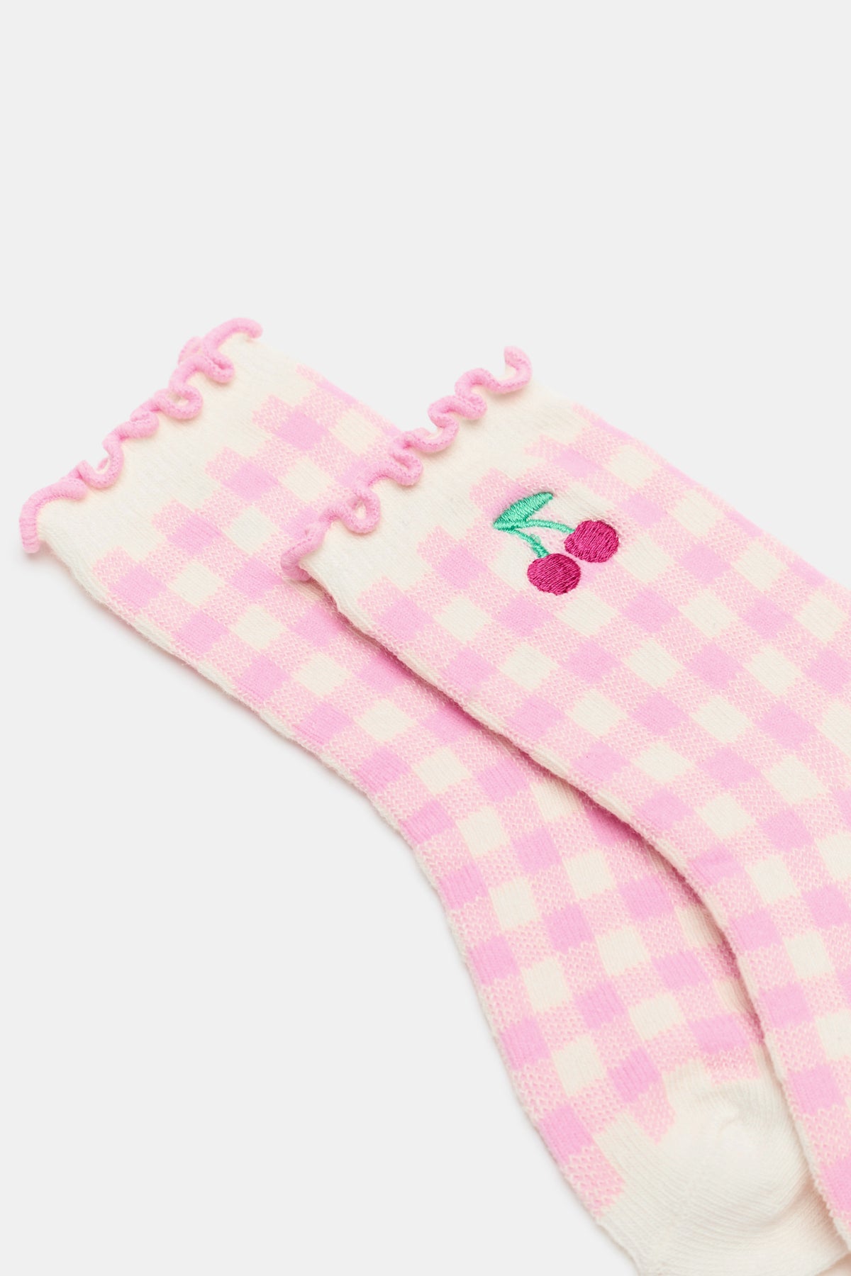 Cherry Gingham Sock
