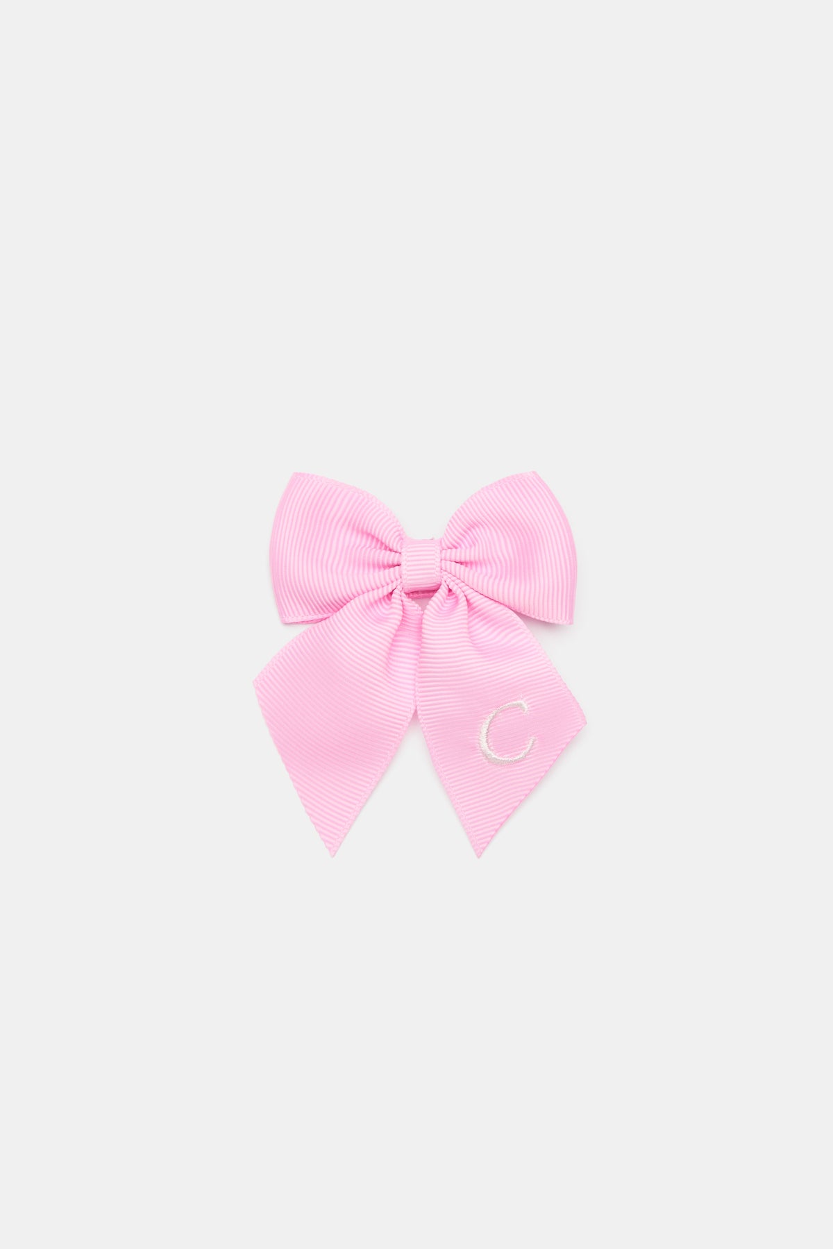 Grosgrain Initial Bow Duck Clip