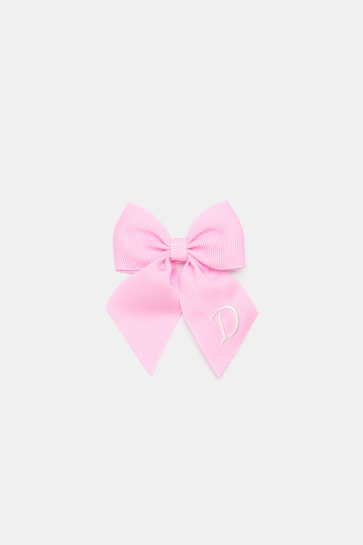 Grosgrain Initial Bow Duck Clip