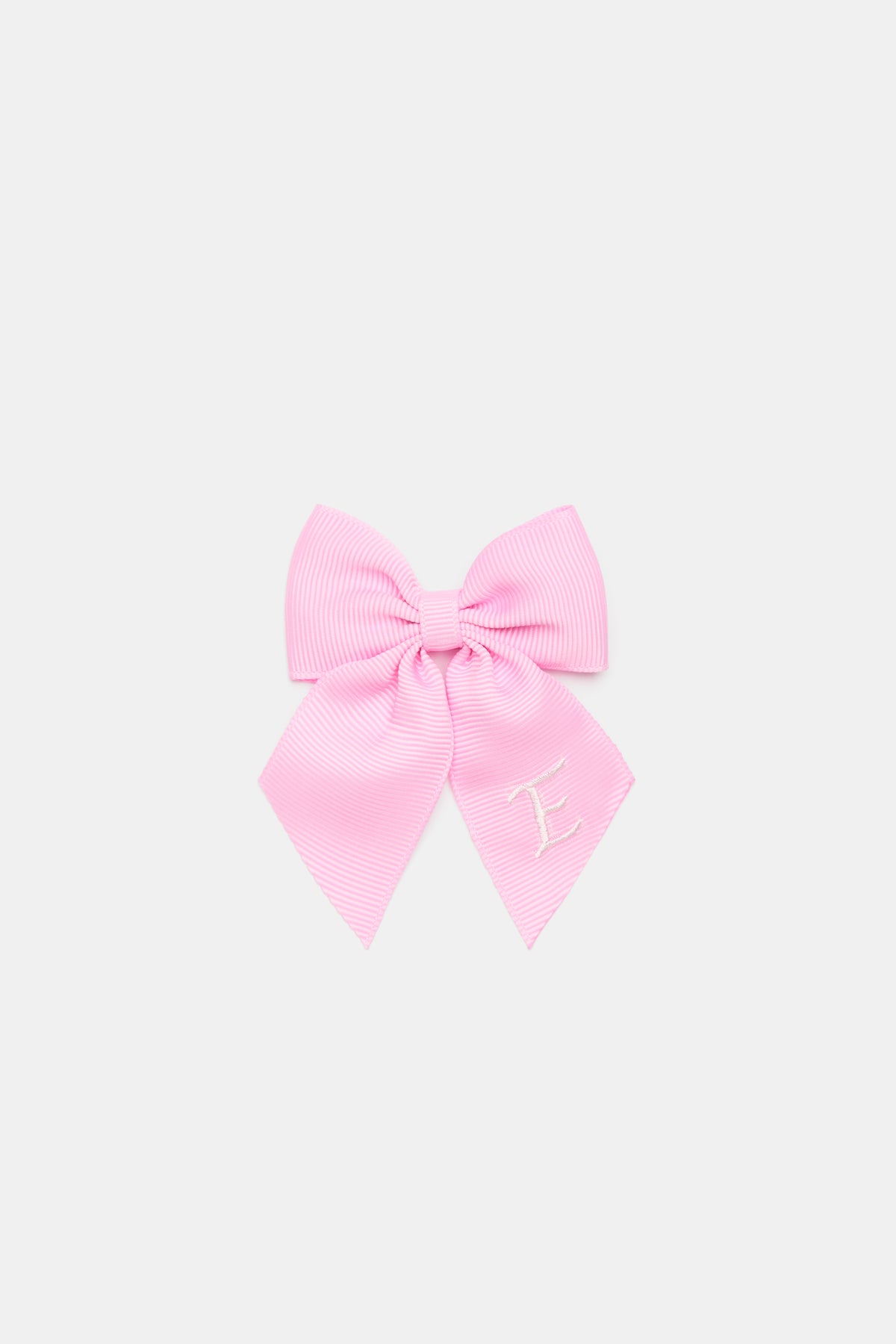 Grosgrain Initial Bow Duck Clip