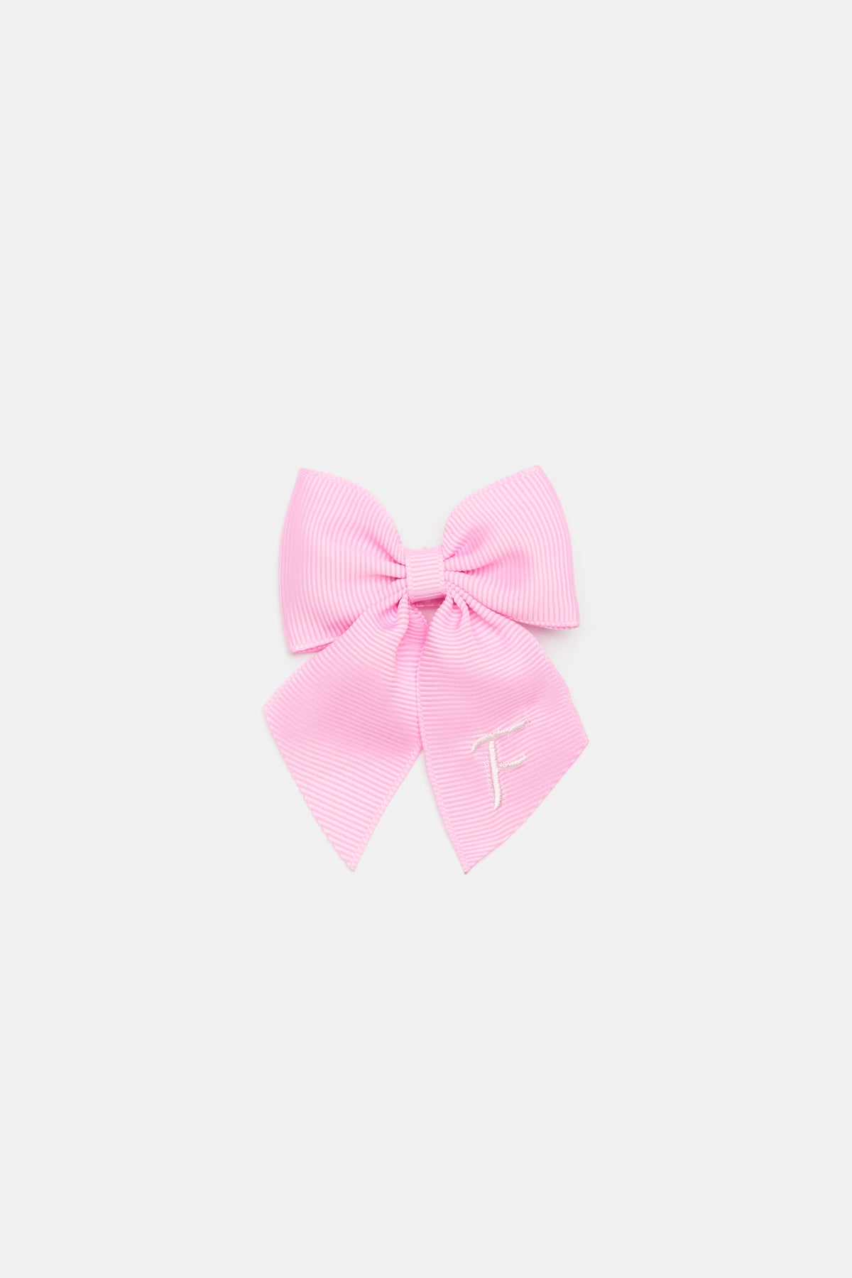 Grosgrain Initial Bow Duck Clip