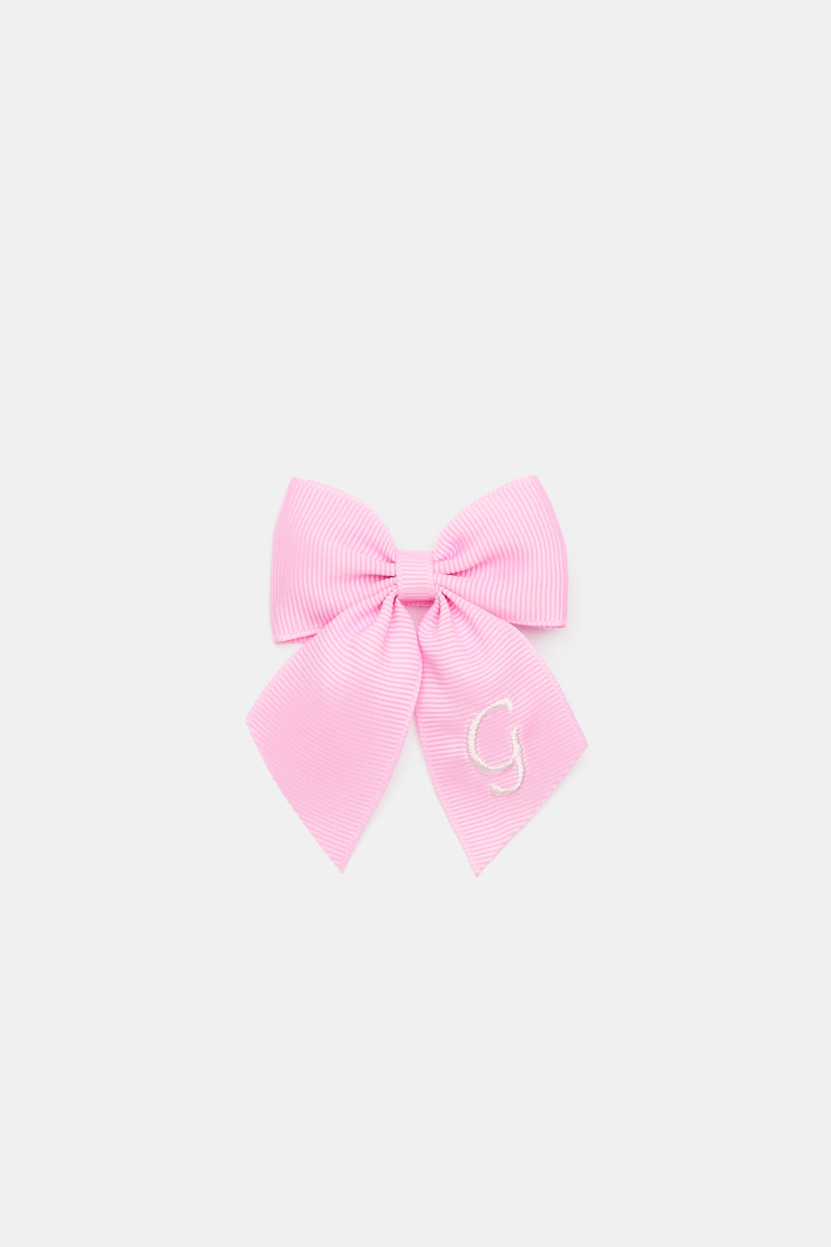 Grosgrain Initial Bow Duck Clip