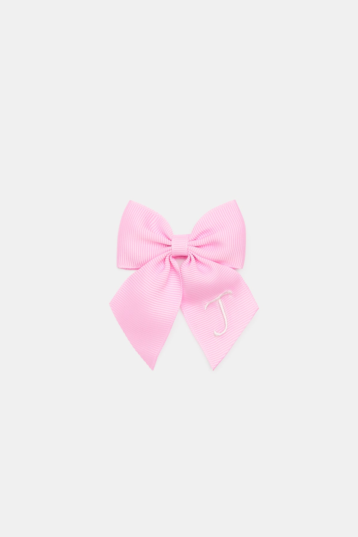 Grosgrain Initial Bow Duck Clip