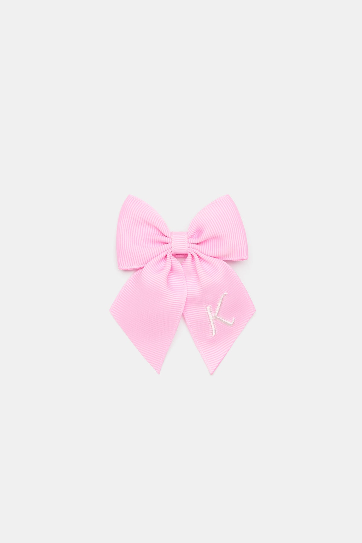 Grosgrain Initial Bow Duck Clip
