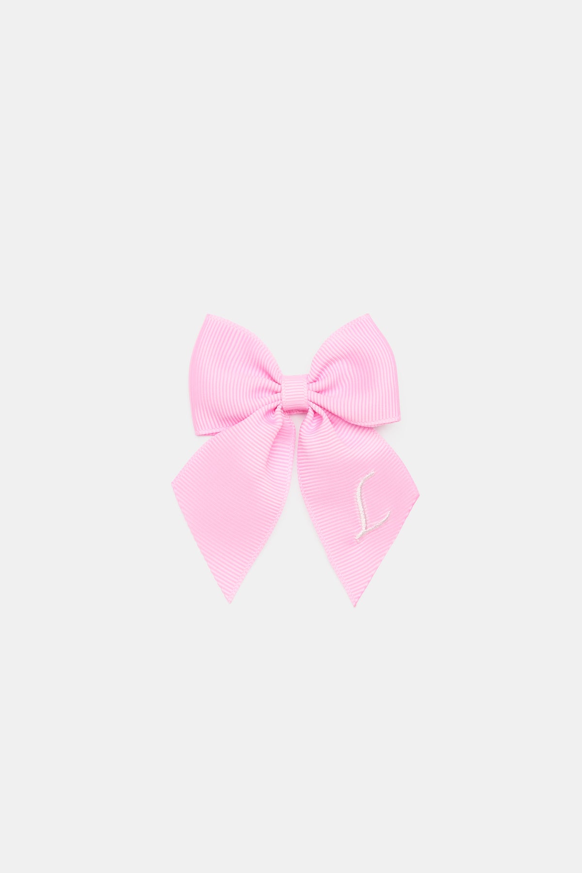 Grosgrain Initial Bow Duck Clip