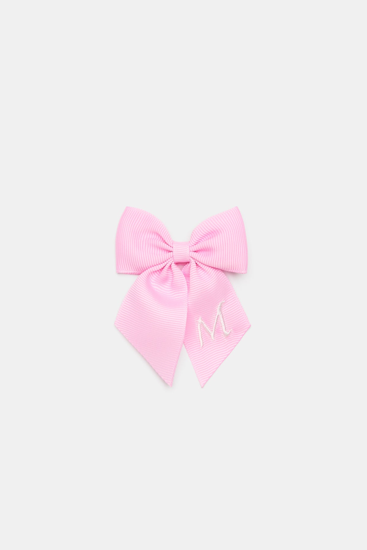 Grosgrain Initial Bow Duck Clip