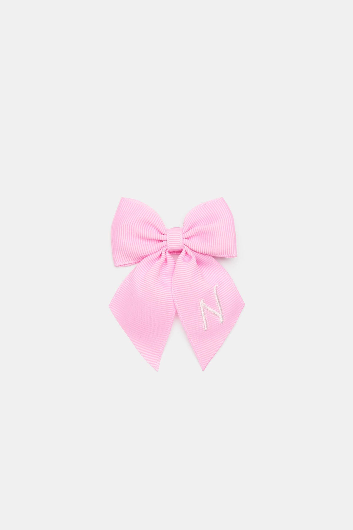Grosgrain Initial Bow Duck Clip