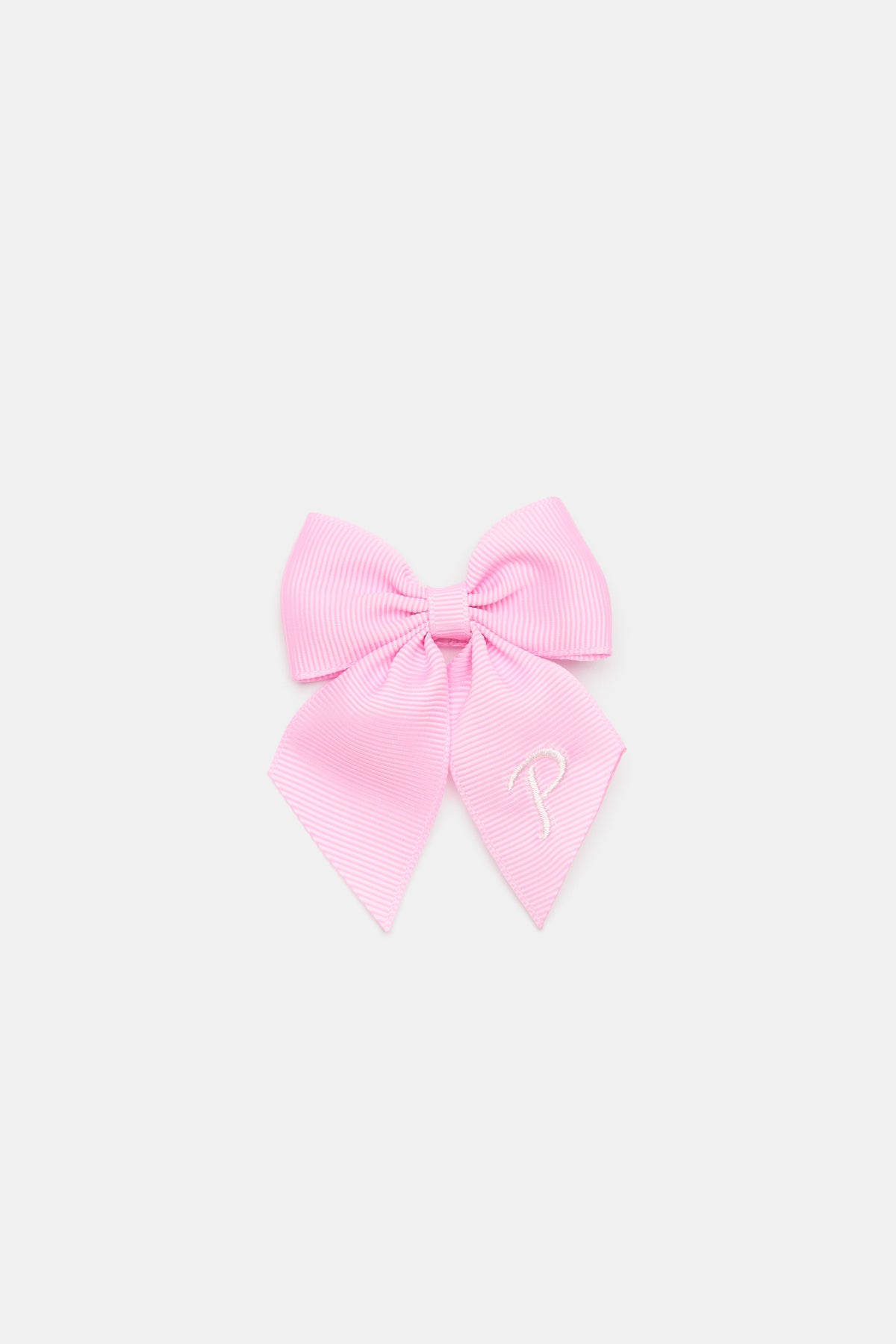 Grosgrain Initial Bow Duck Clip