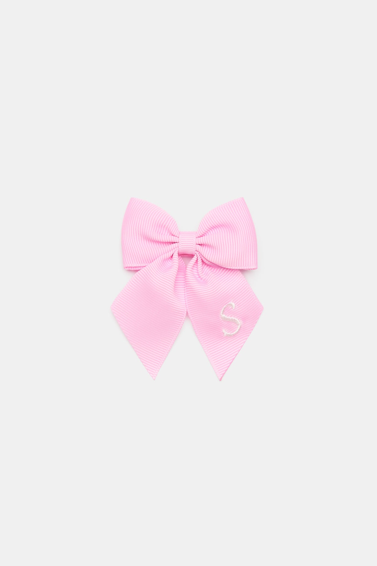 Grosgrain Initial Bow Duck Clip