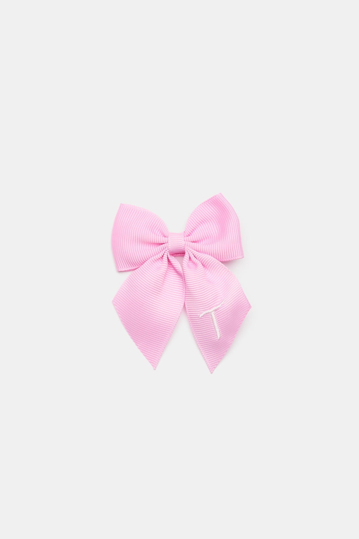Grosgrain Initial Bow Duck Clip
