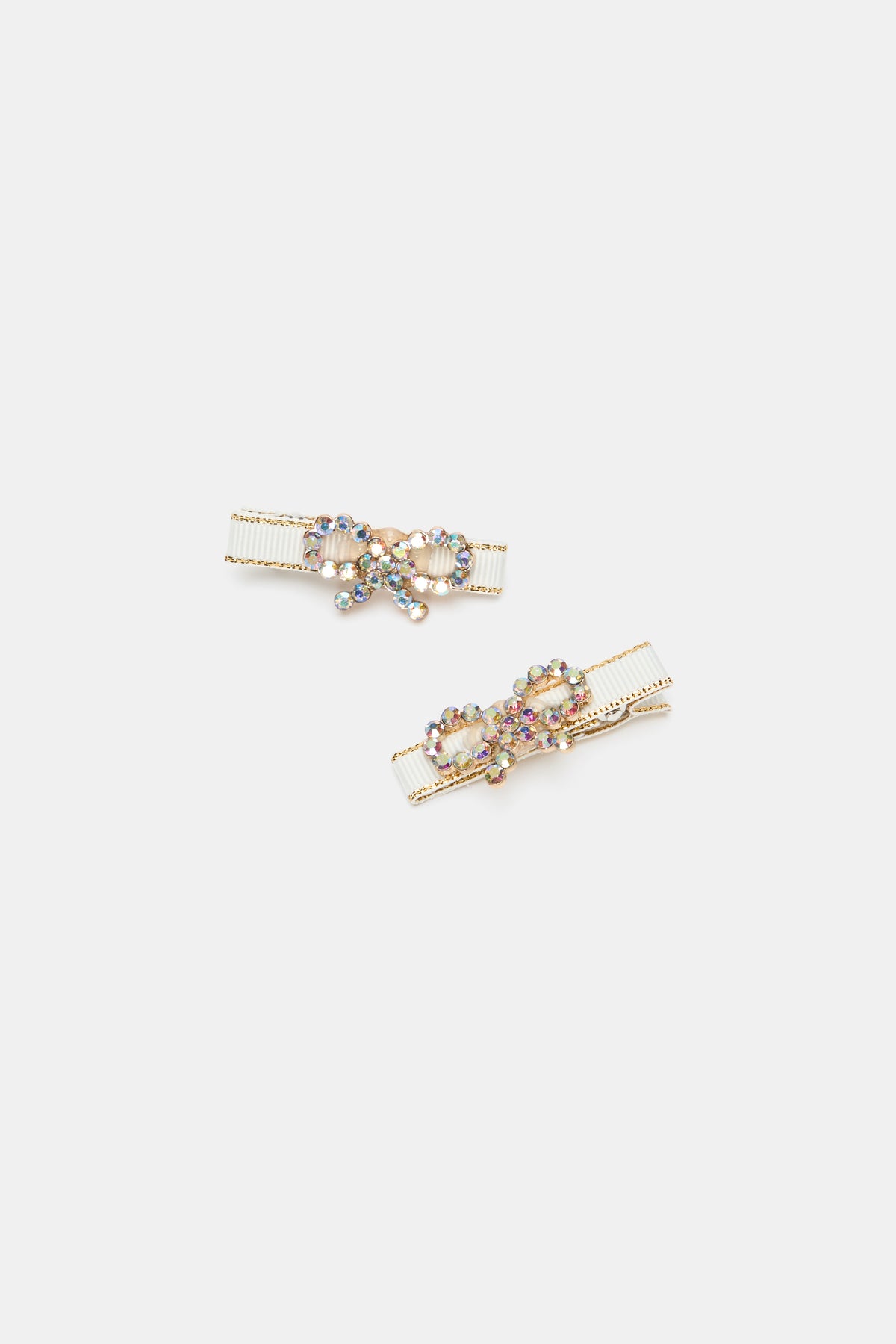 Diamante Bow Duck Clips
