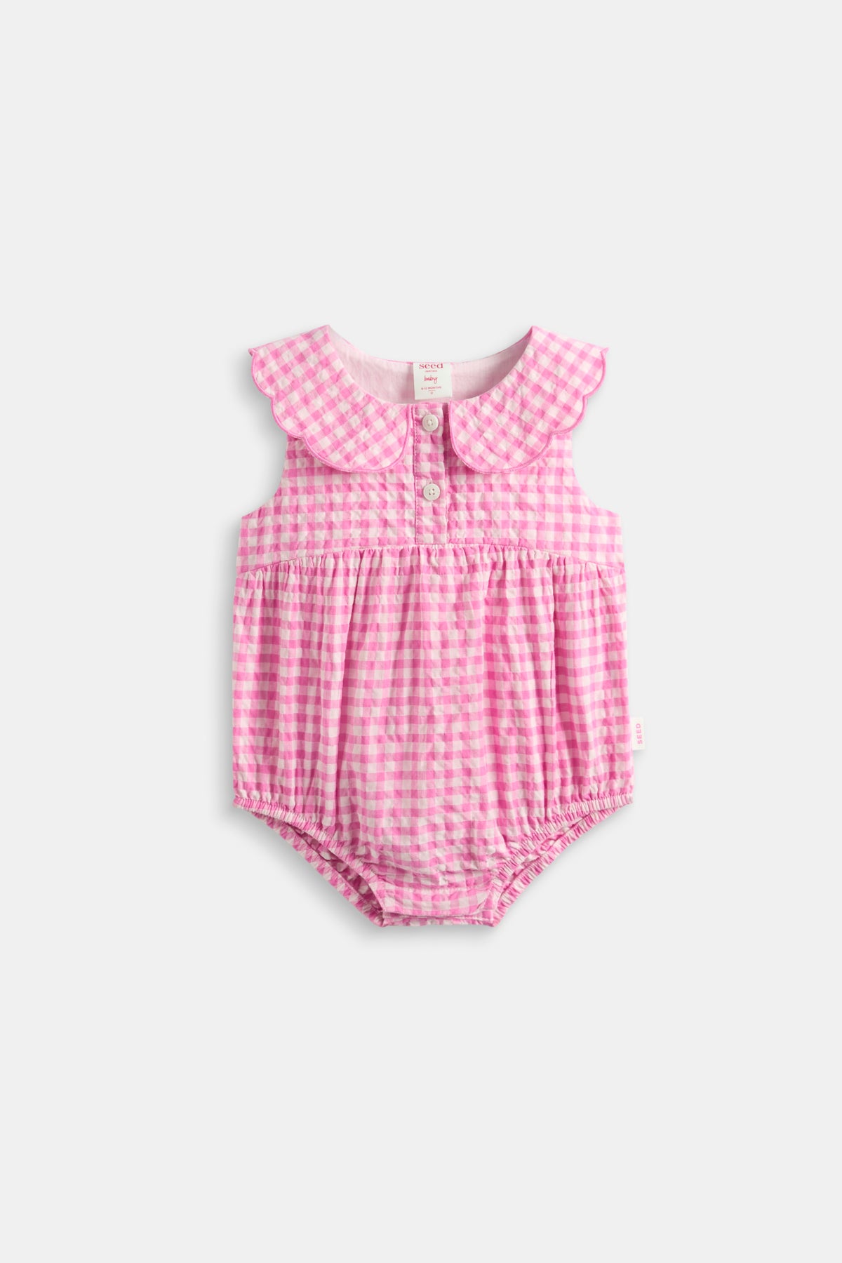 Gingham Scallop Romper