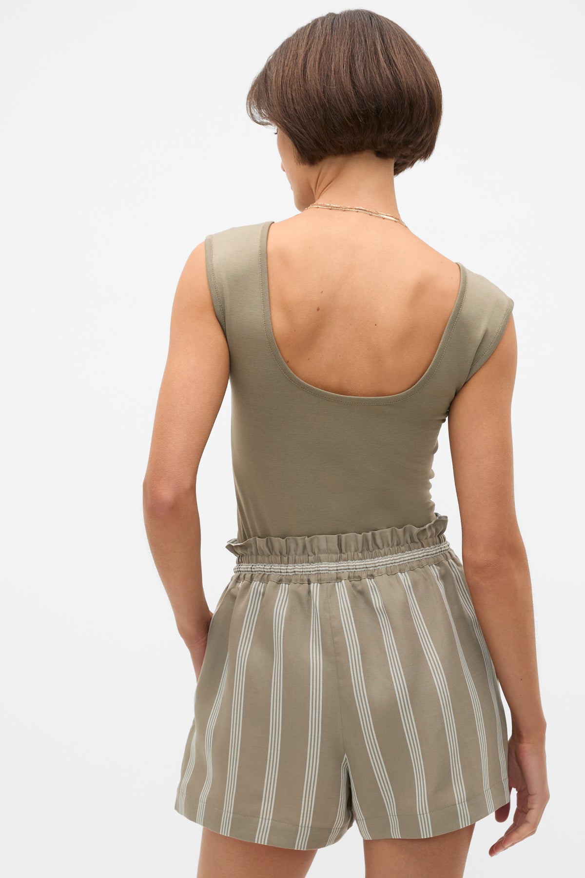 Variegated Stripe Paperbag Short