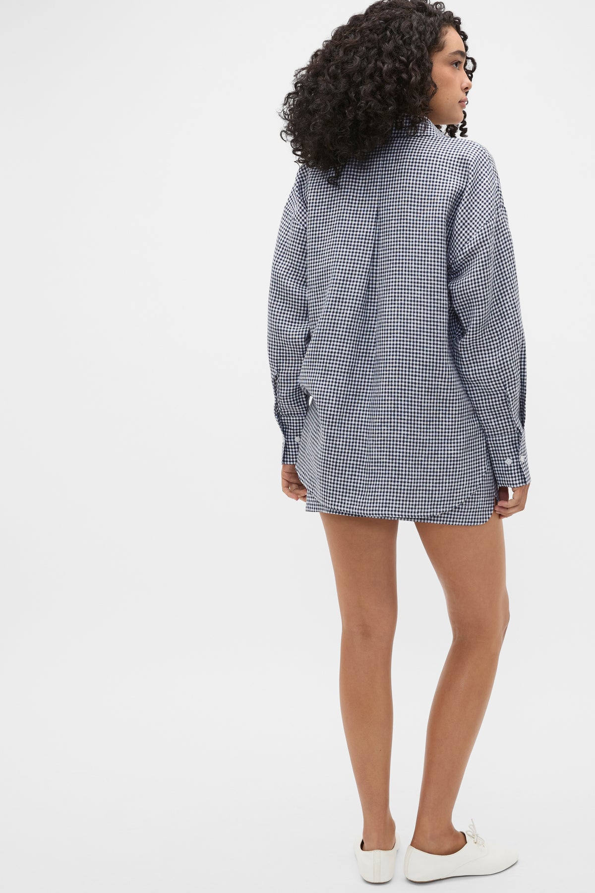 Linen Gingham Oversized Shirt