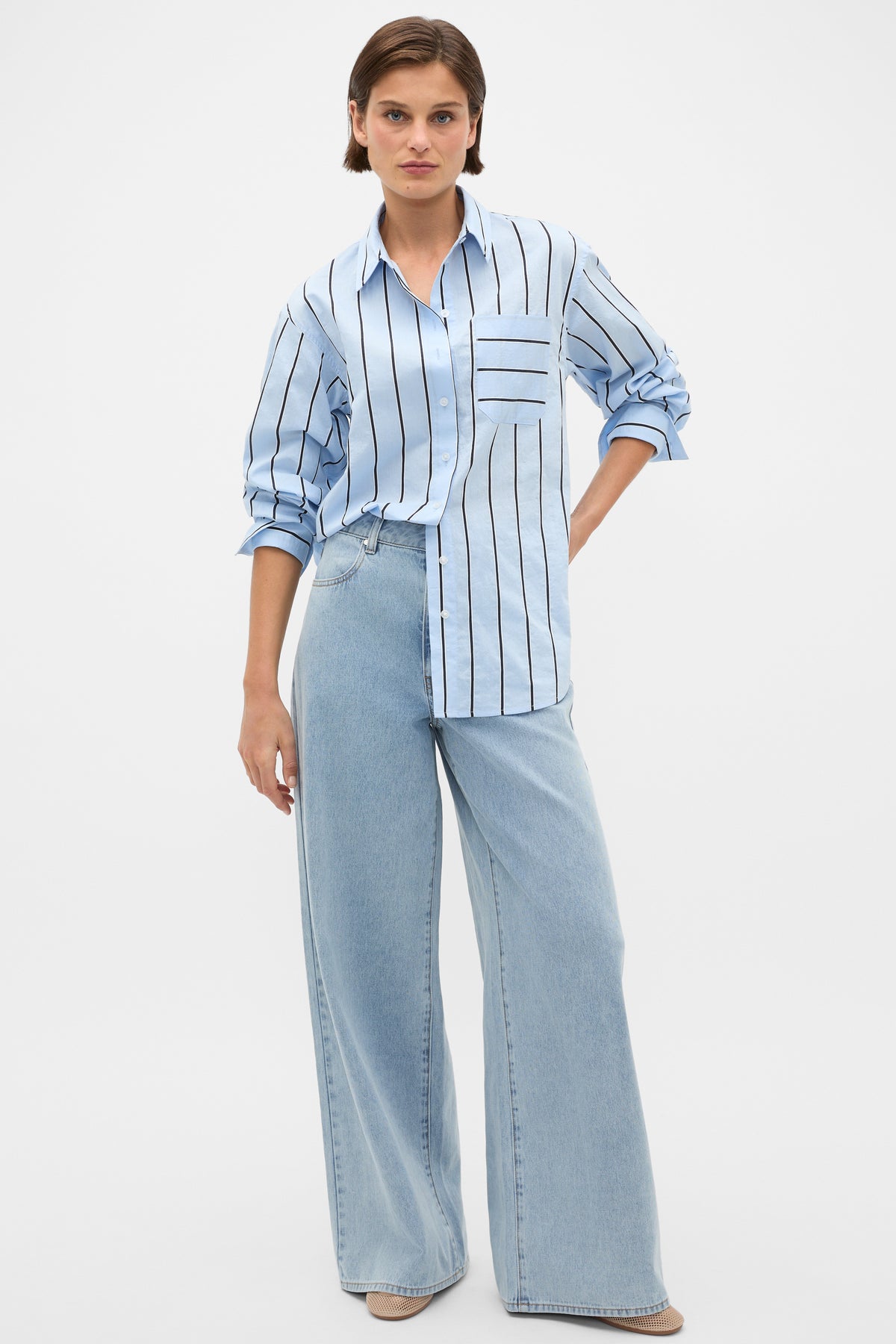 Textured Stripe Pocket Shirt