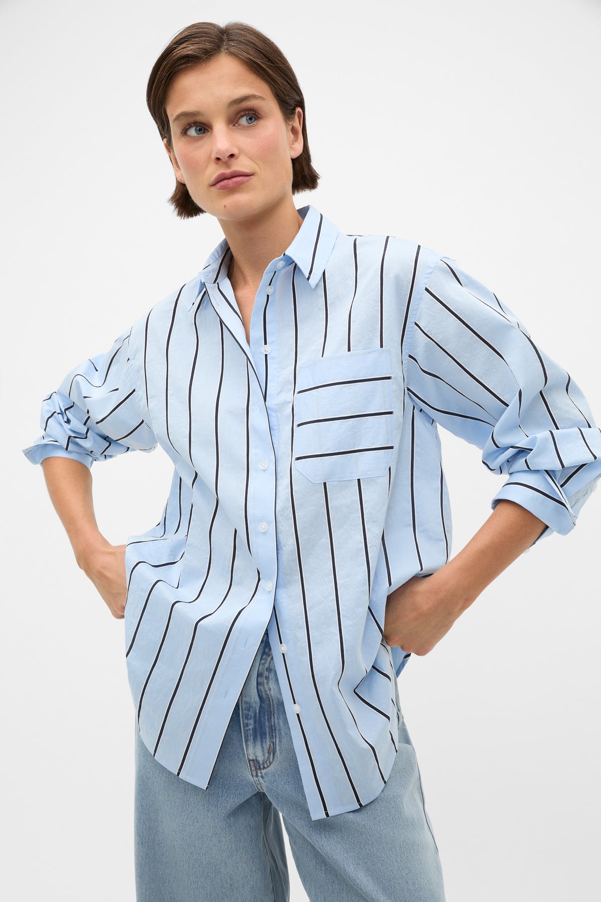 Textured Stripe Pocket Shirt