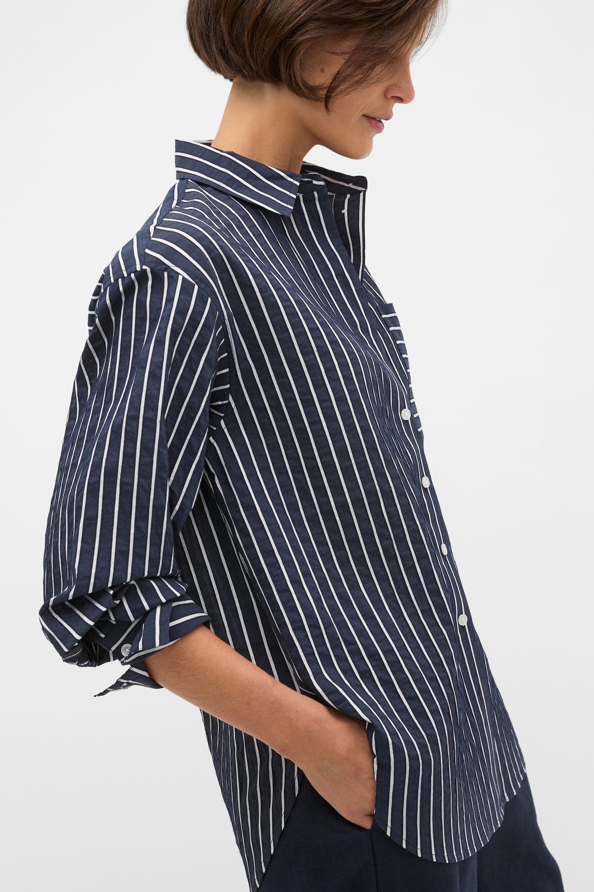 Textured Stripe Pocket Shirt