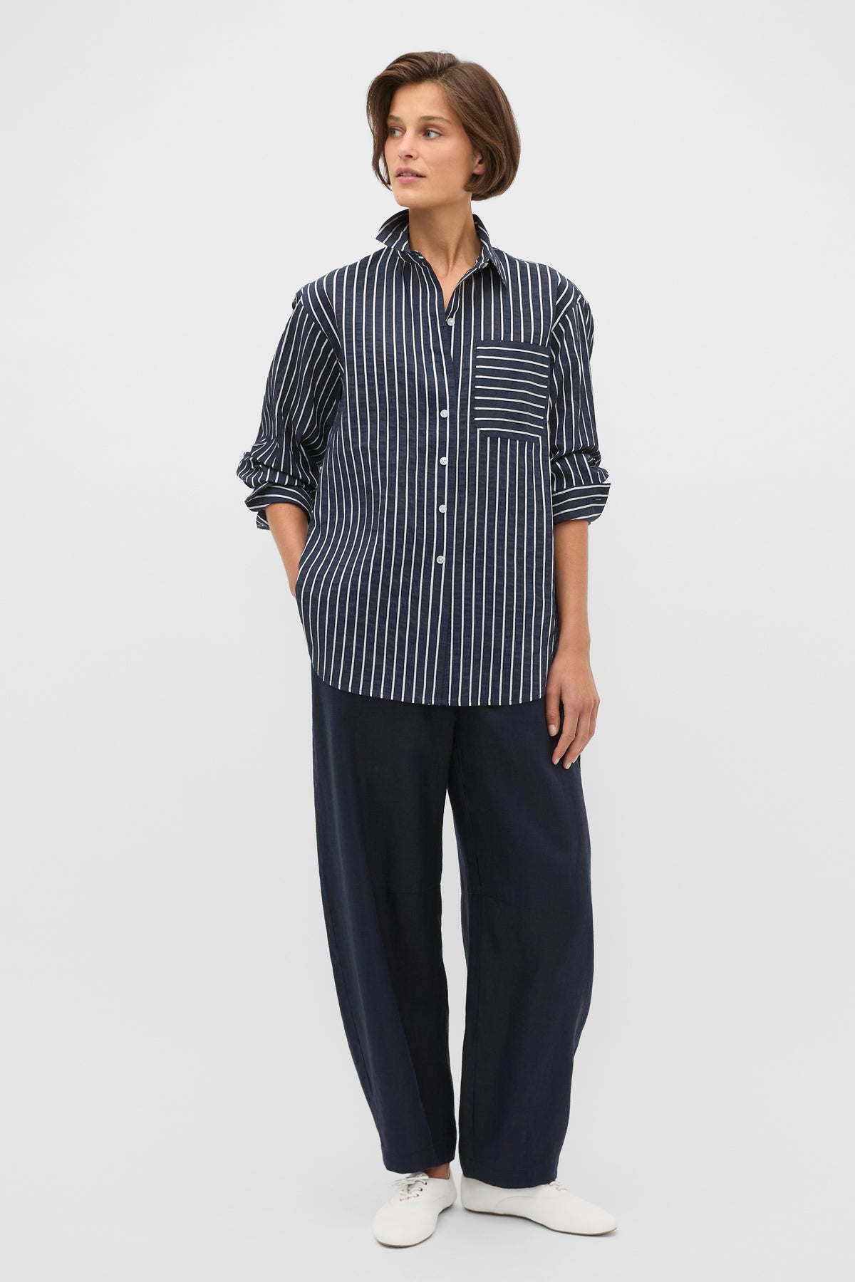 Textured Stripe Pocket Shirt