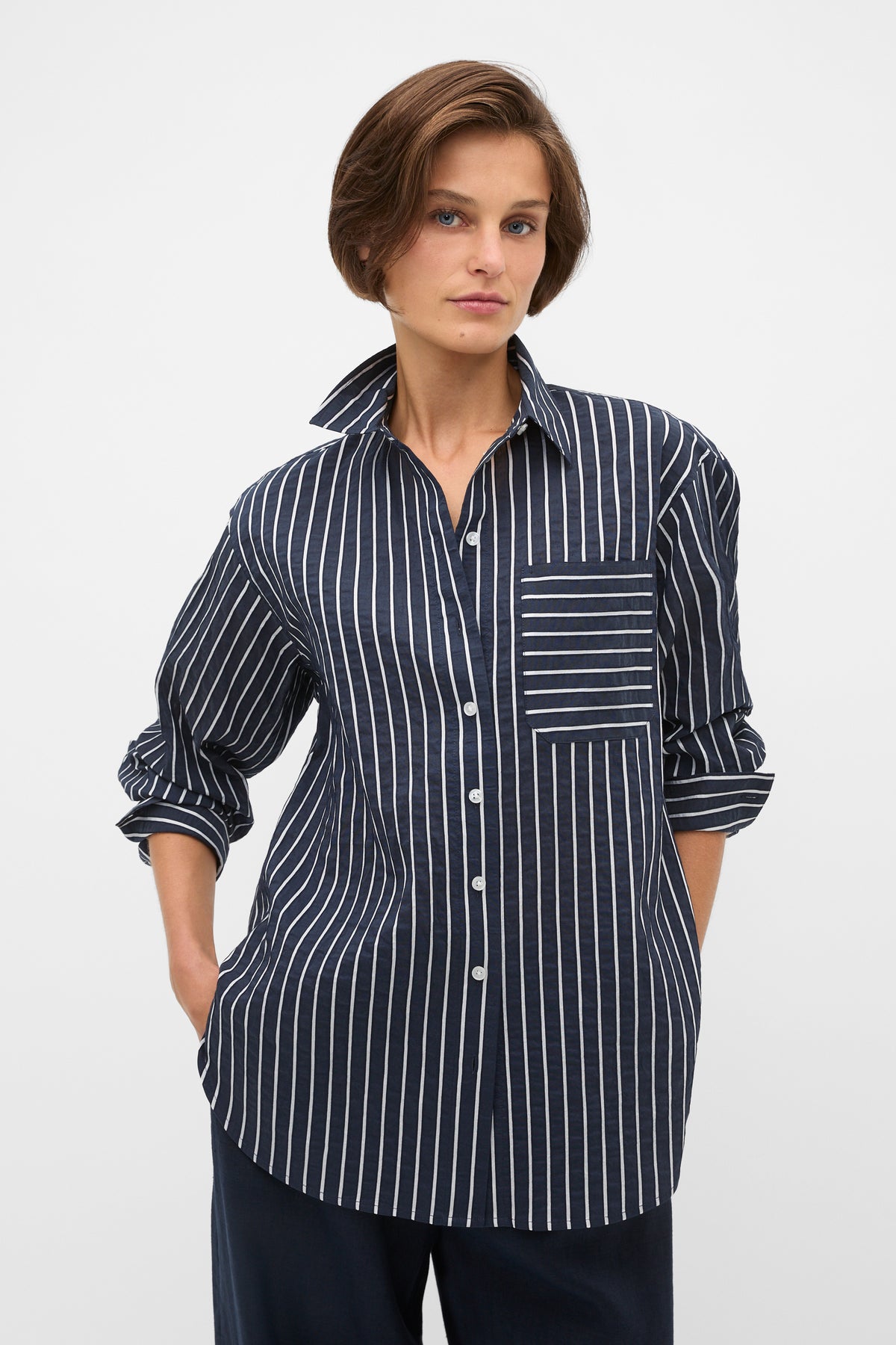 Textured Stripe Pocket Shirt