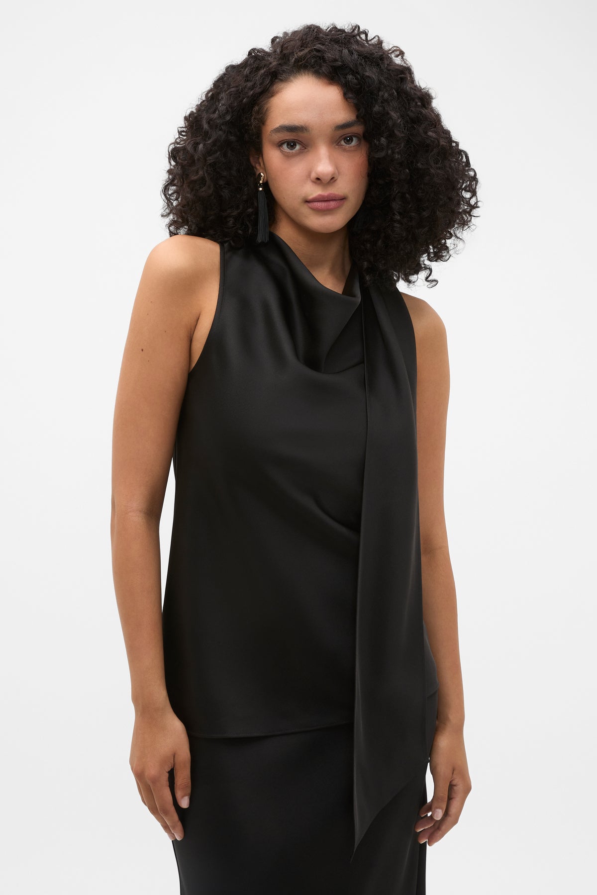 90s Satin Wrap Neck Top