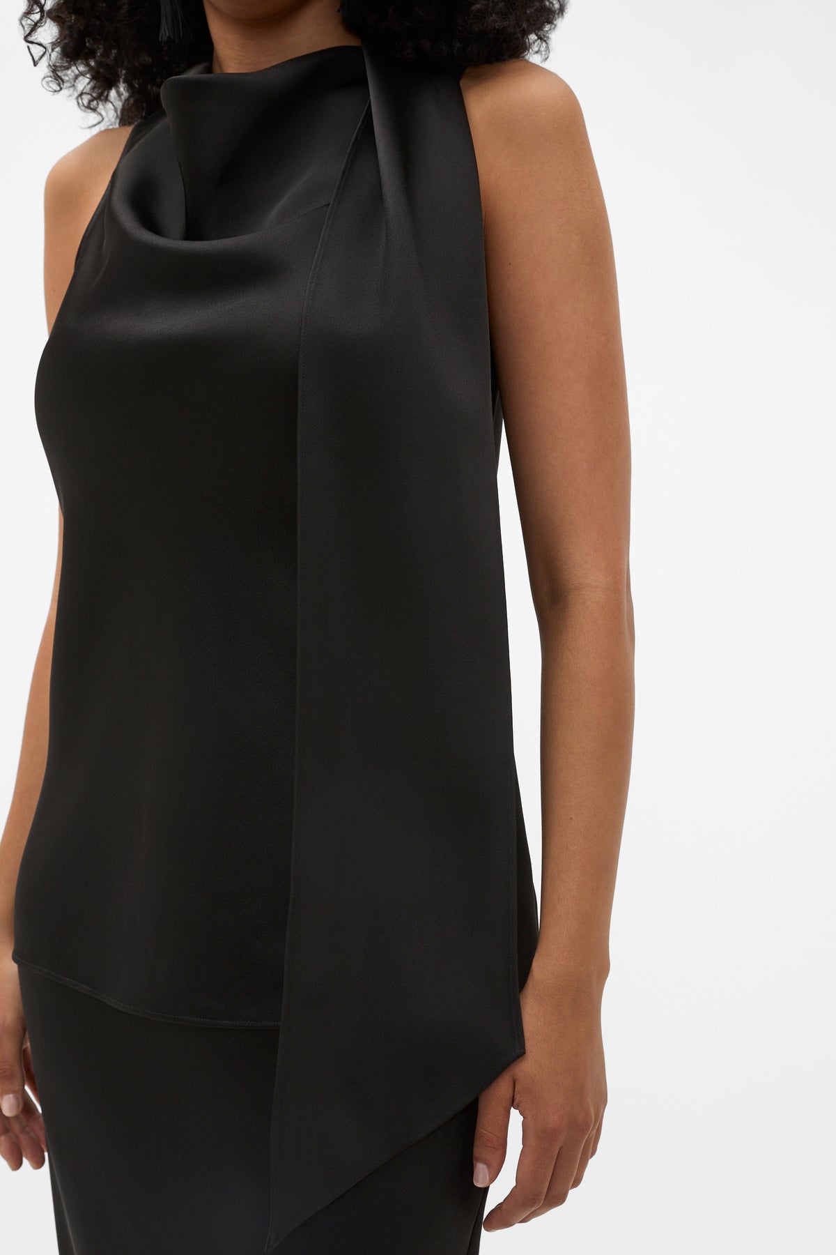 90s Satin Wrap Neck Top