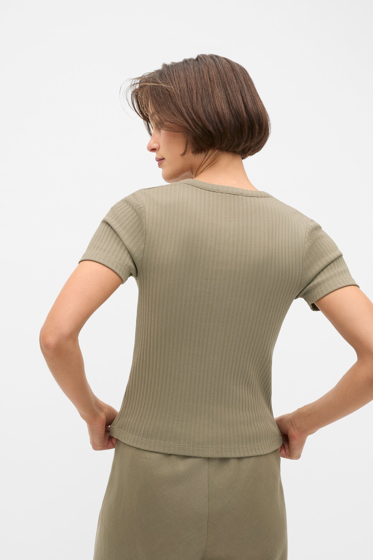 Button Through Rib Top