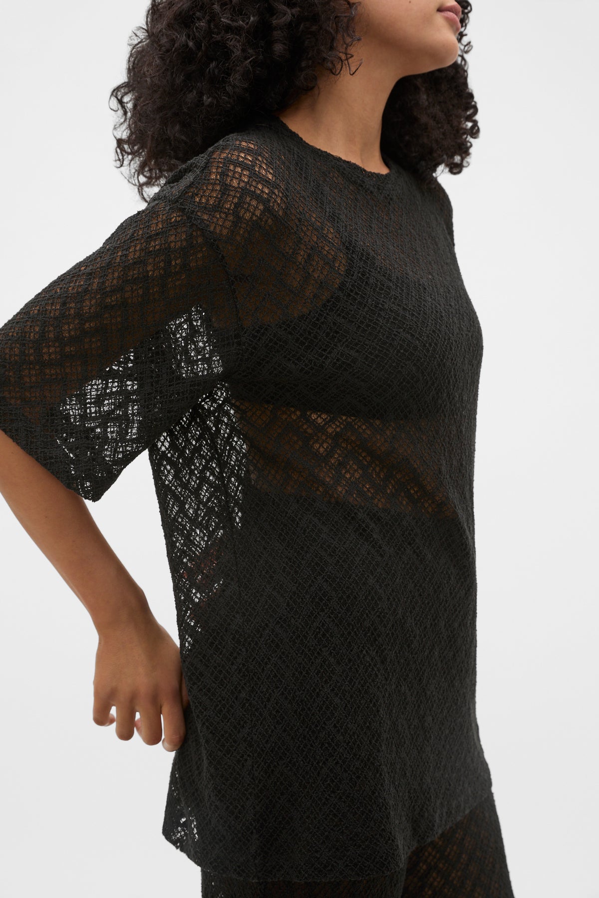 Lace Sheer Boxy Tee