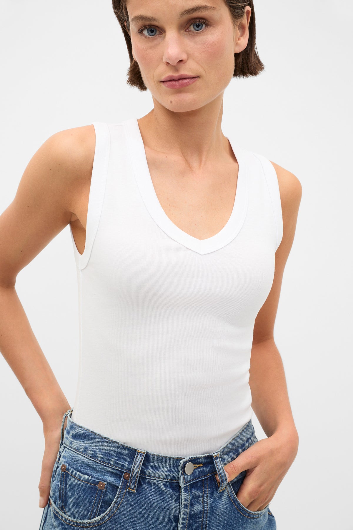 Australian Cotton V Neck Tank