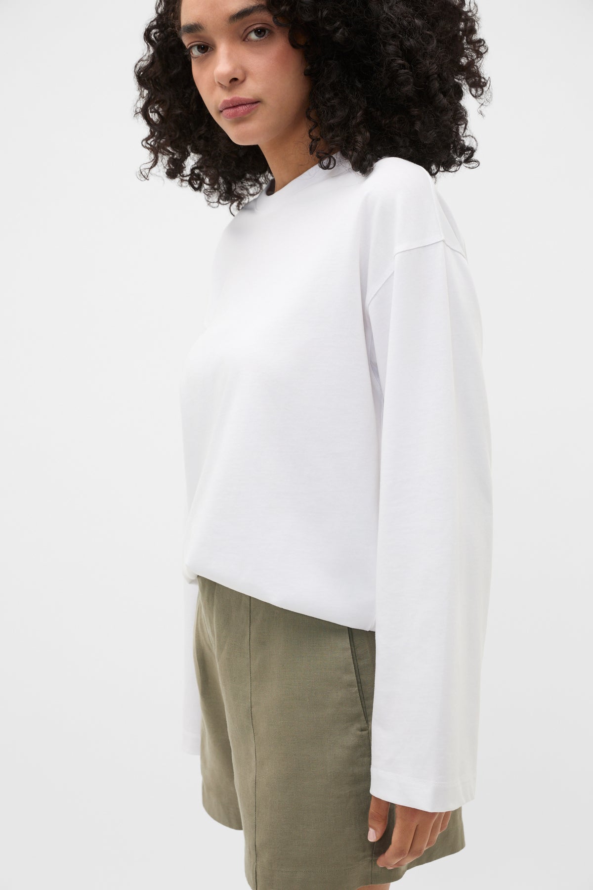 Cotton Relaxed Long Sleeve Top