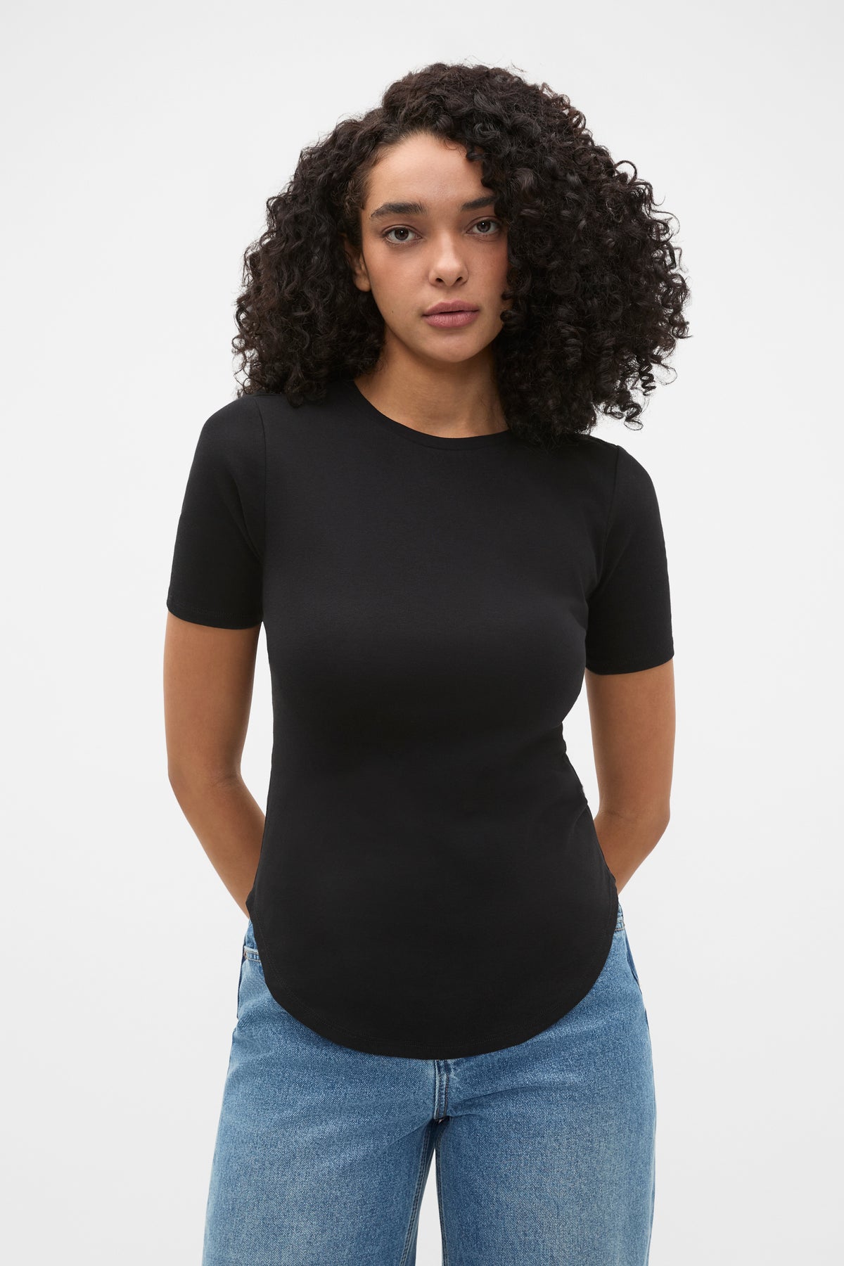 Cotton Curve Hem Tee