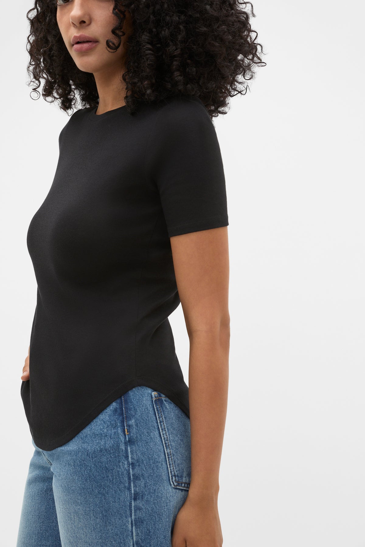 Cotton Curve Hem Tee