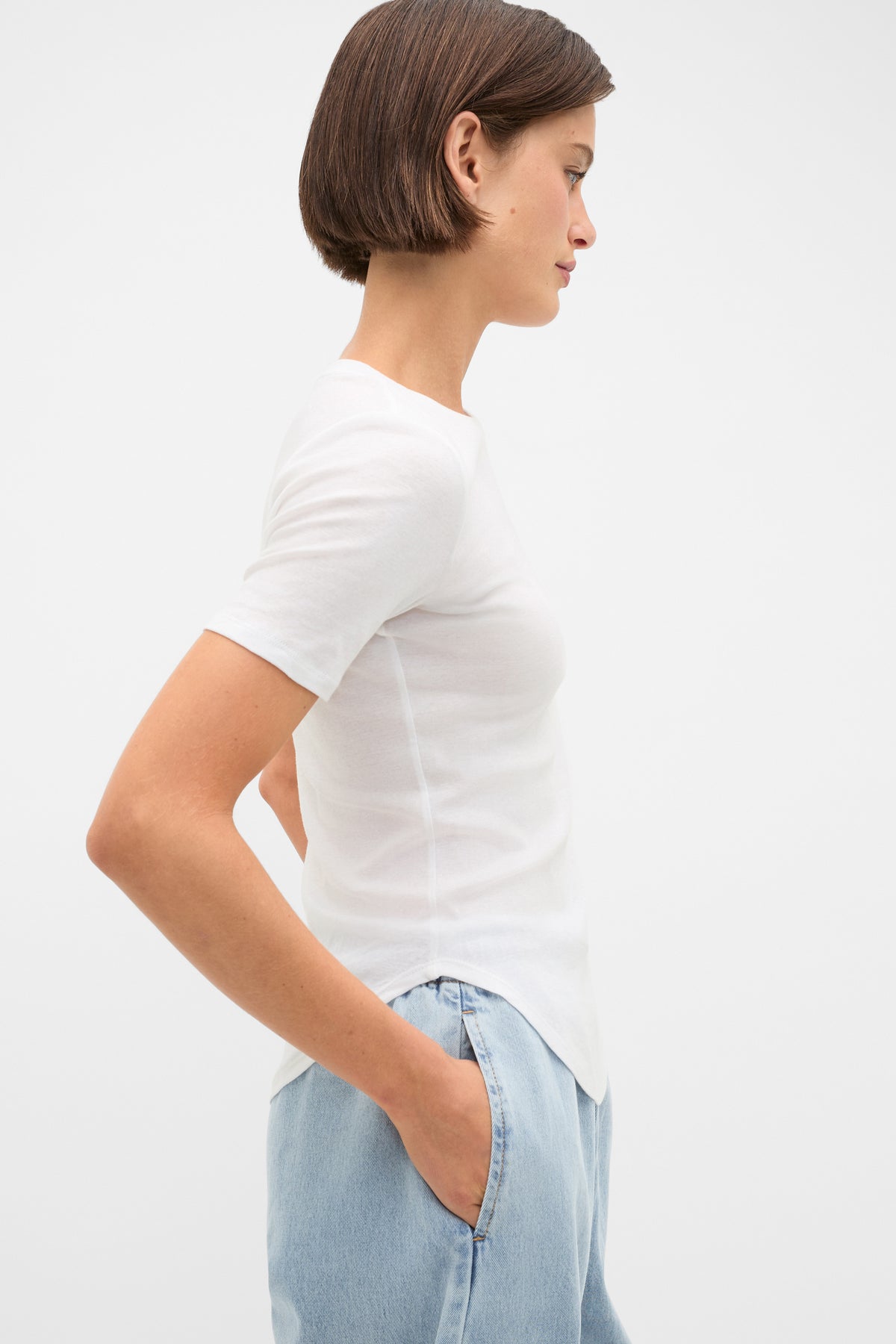 Cotton Curve Hem Tee