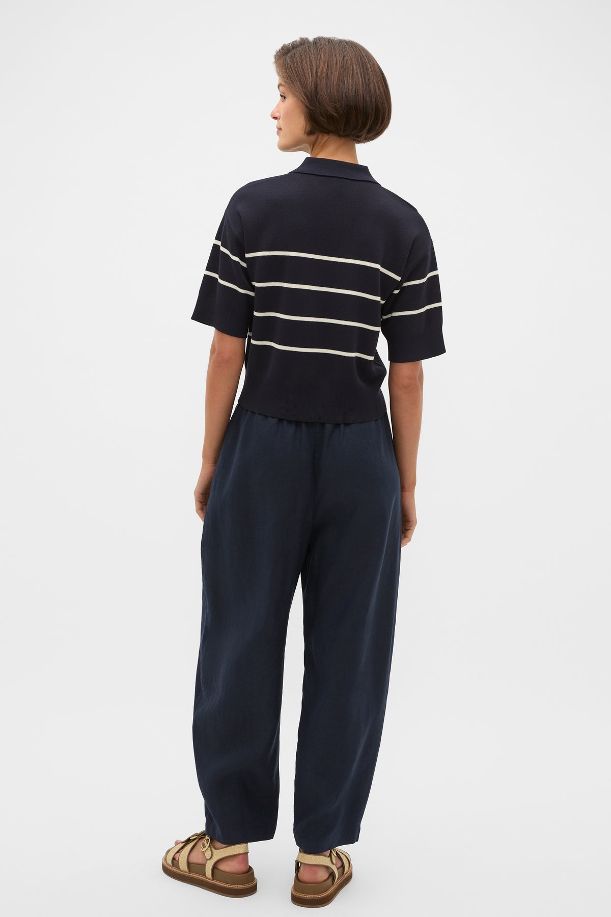 Jacquard Stripe Polo Knit